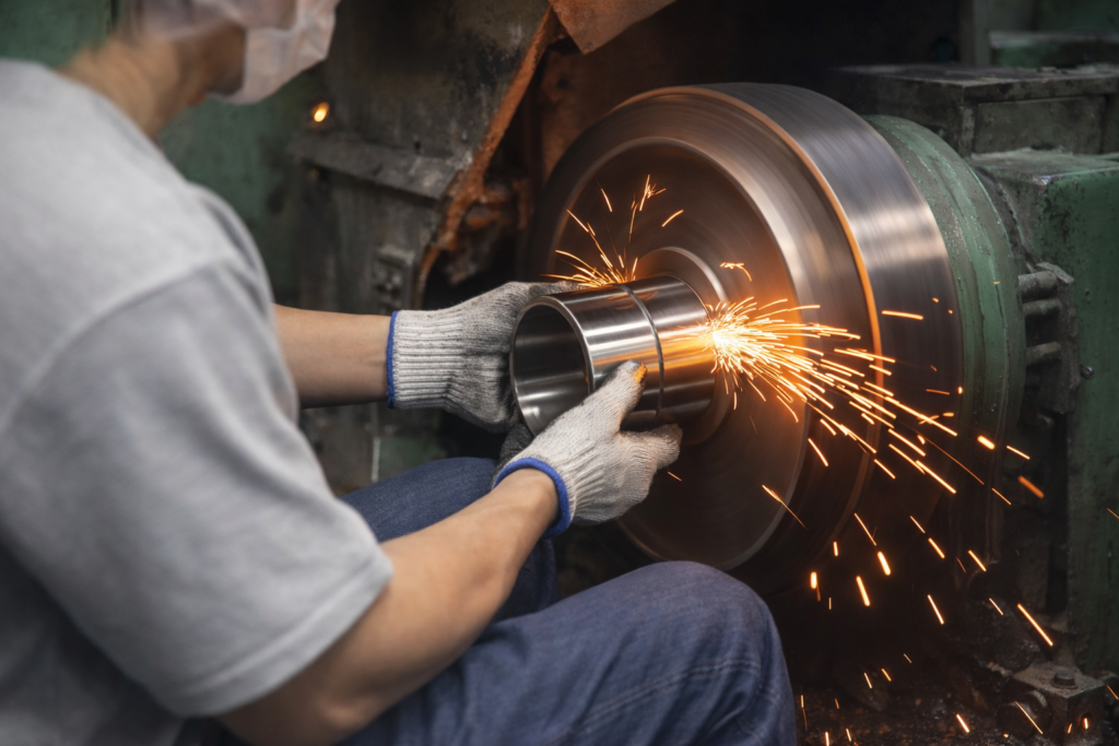 stainless steel mirror polishing process for marine hardware manufacturing with sparks